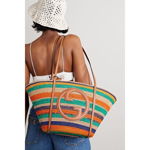 GUCCI Round Interlocking G Tote bag multicolor with pouch wrislet leather - Picture 3 of 4